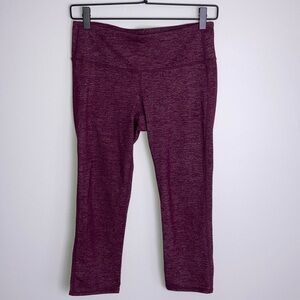 Athleta Cropped Leggings Heathered Magenta/Purple Women's Size Small Athletic